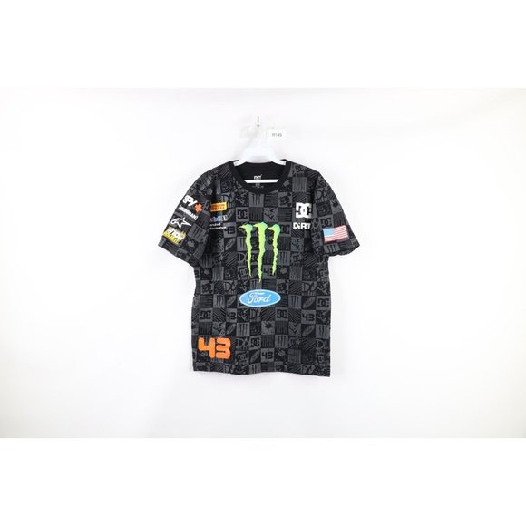 DC Shoes Monster Energy Mens S Ken Block Rally Car Racing All Over Print T-Shirt - Picture 1 of 13